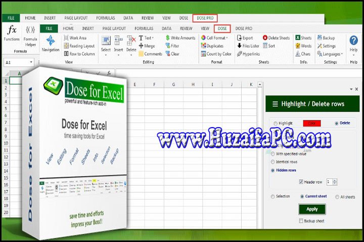 Zbrainsoft Dose for Excel 3.6.2 PC Software with Crack