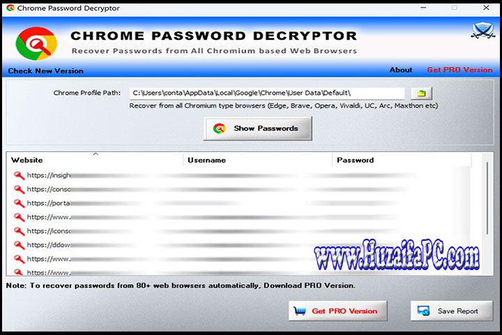 Browser Password Decryptor Scanning Passwords