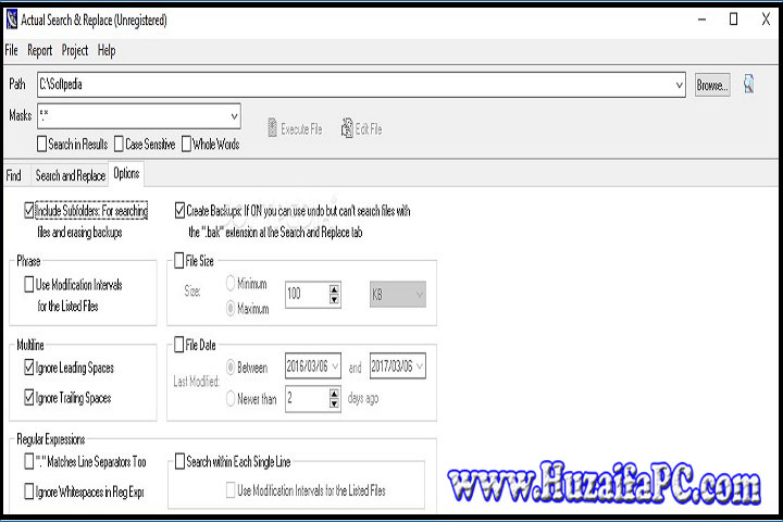Actual Search and Replace Version 2.9.7 - Advanced Features Actual Search and Replace Version 2.9.7 - Latest Software Interface