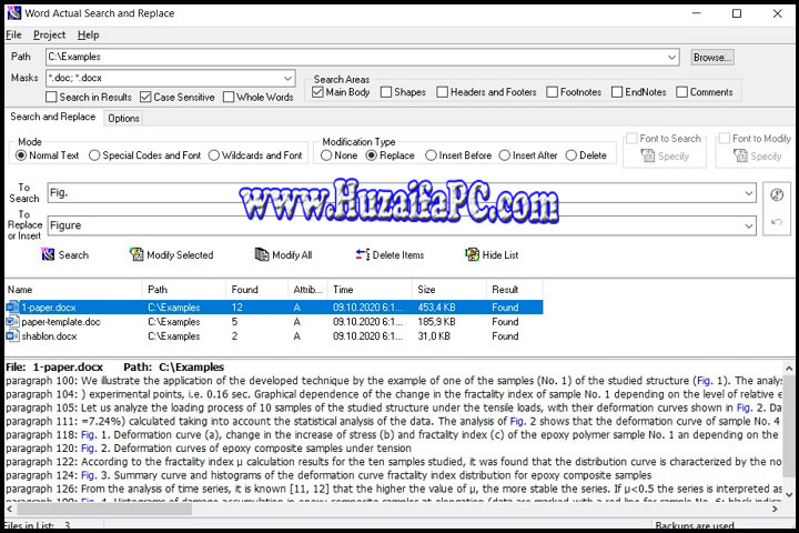 Actual Search and Replace Version 2.9.7 - User Interface Actual Search and Replace Version 2.9.7 - Free Software Download