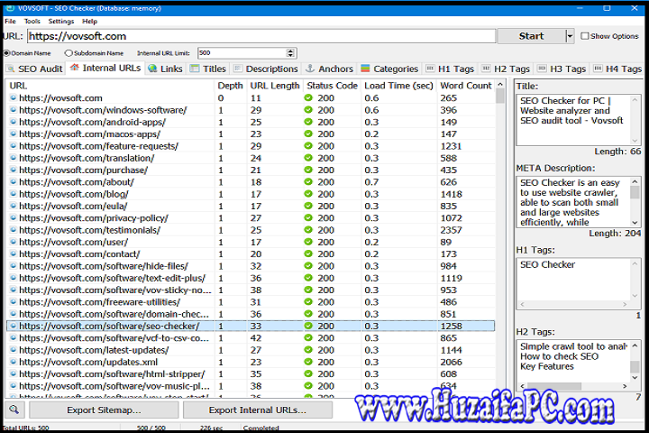 VovSoft SEO Checker : Version 10.1 - New Software Free VovSoft SEO Checker 10.1 New Software Free Download Interface