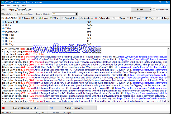 VovSoft SEO Checker : Version 10.1 - Latest Software VovSoft SEO Checker 10.1 Latest Software Dashboard and Features