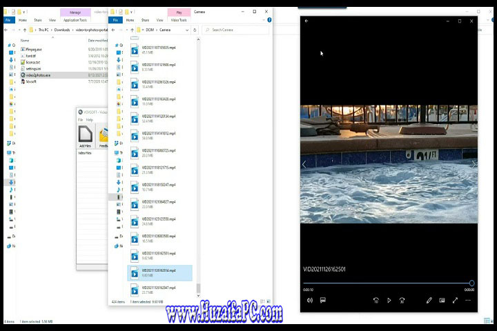 VovSoft Video to Photos showing extraction results with multiple high-quality frames